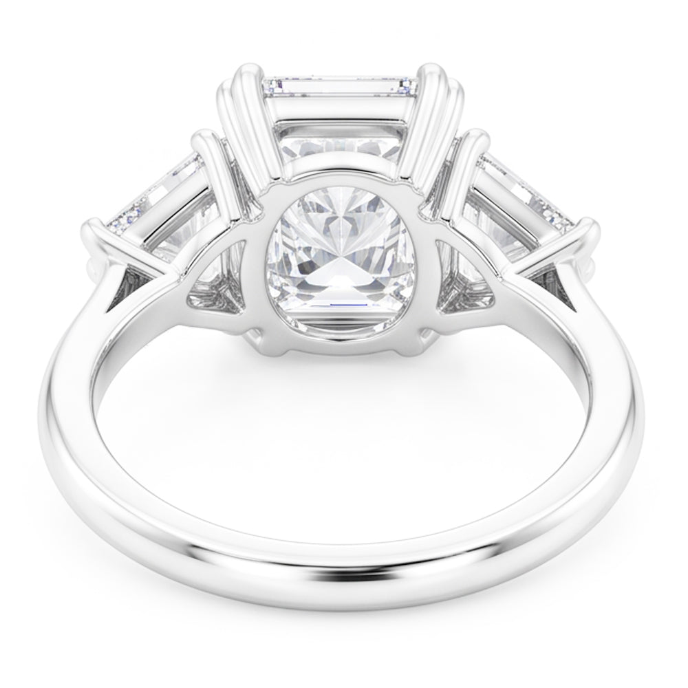 Elegant 9 Carat Radiant Trilliant Natural Earth Mined Diamond ( Not Lab Grown ) Ring