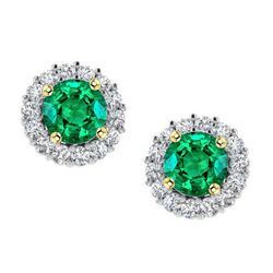 Handcrafted Fine Emerald Gemstone Earring 1.50 ct from