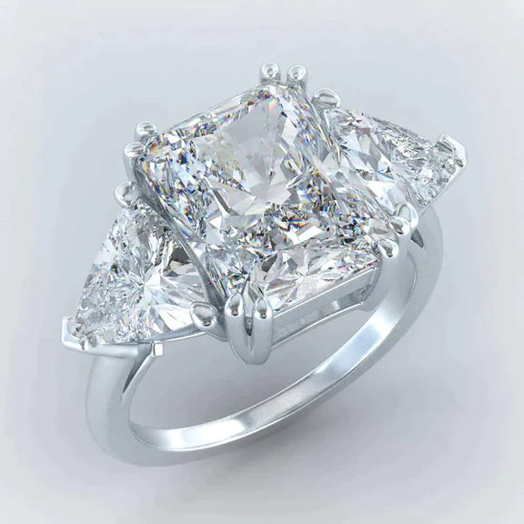 9 Carat Radiant Trilliant Natural Diamond Ring
