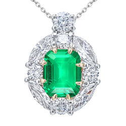 Authentic GIA-Certified Fine Emerald Stone Pendant Necklace 6 ct