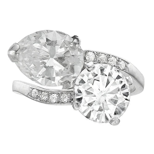 Elegant Genuine Diamond Ring Toi Et Moi Style Jewelry - Engagement Ring-harrychadent.ca