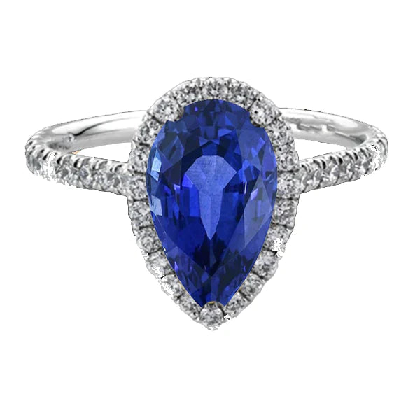 Elegant Pear Cut Sapphire Engagement Ring