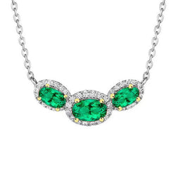 Dazzling Stone Pendant Necklace with GIA-Certified Colombian