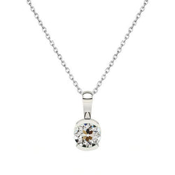 1 ct Diamond Pendant Necklace in 14K White Gold