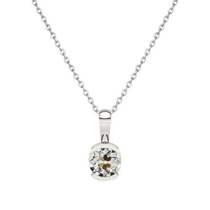 Old Mine Cut Diamond ring in 14K White Gold – main view