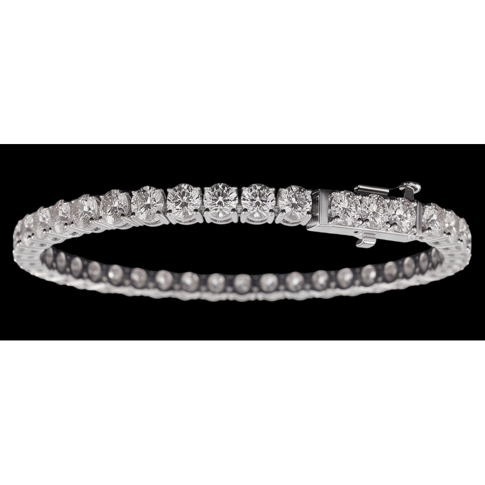 Elegant 9 Carat Lab Grown Diamonds Tennis Bracelet White Gold 14K