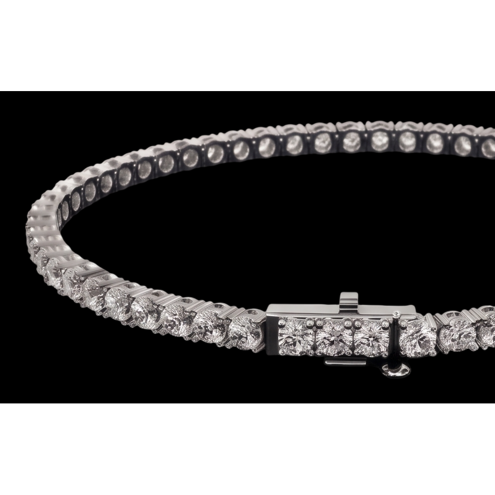 Elegant 9 Carat Lab Grown Diamonds Tennis Bracelet White Gold 14K