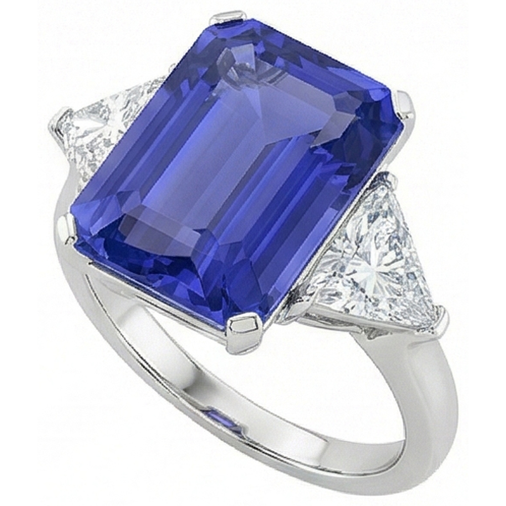 natural emerald sapphire 3.50ct ring top view