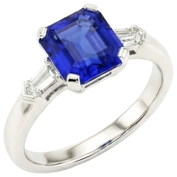 Natural Sapphire Ring 1.75ct - White Gold 14K