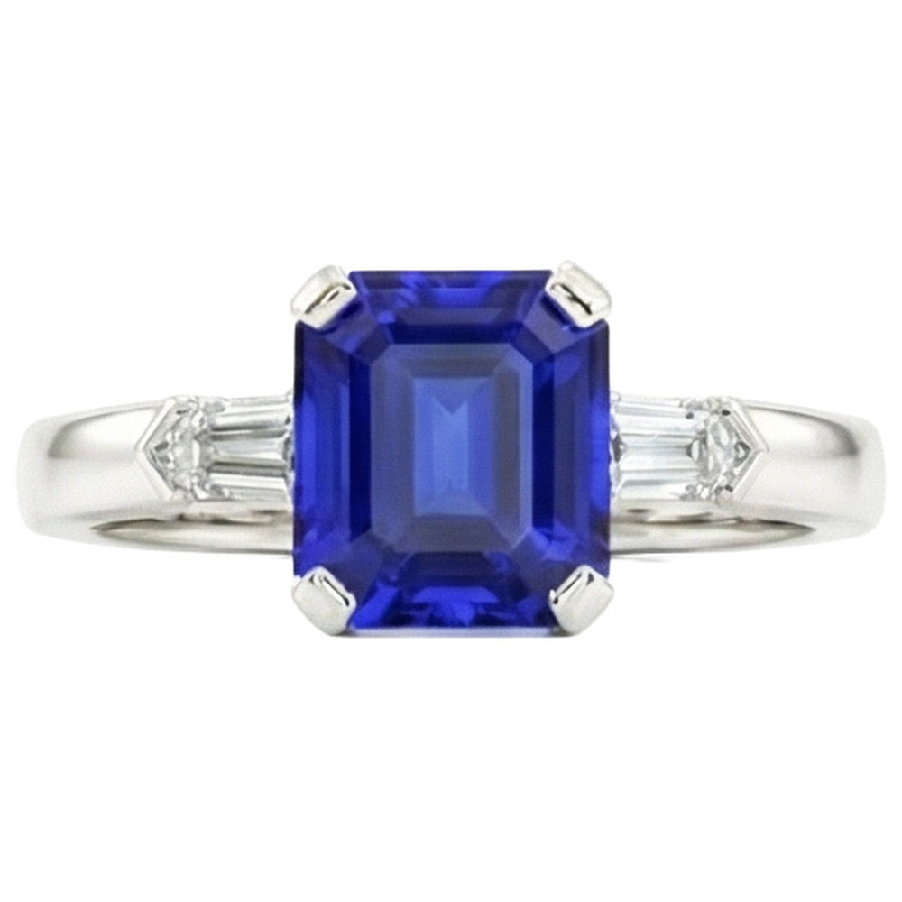 natural emerald sapphire 1.75ct ring side angle