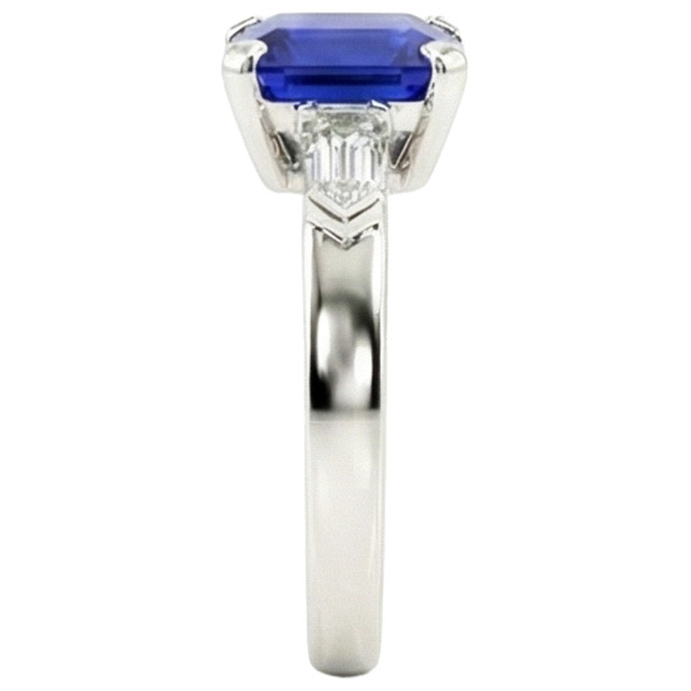 natural emerald sapphire 1.75ct ring top view