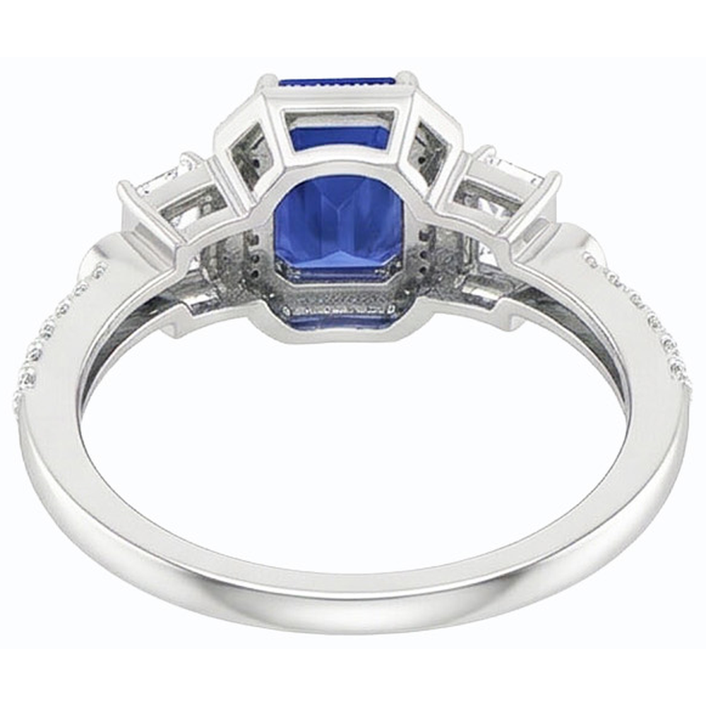 natural emerald sapphire 2.50ct ring profile view
