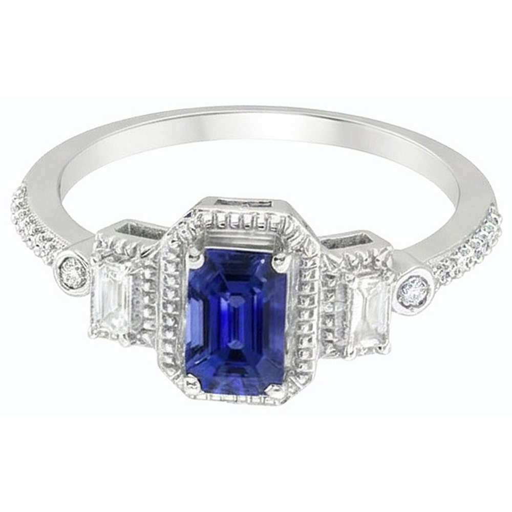 natural emerald sapphire 2.50ct ring close up detail