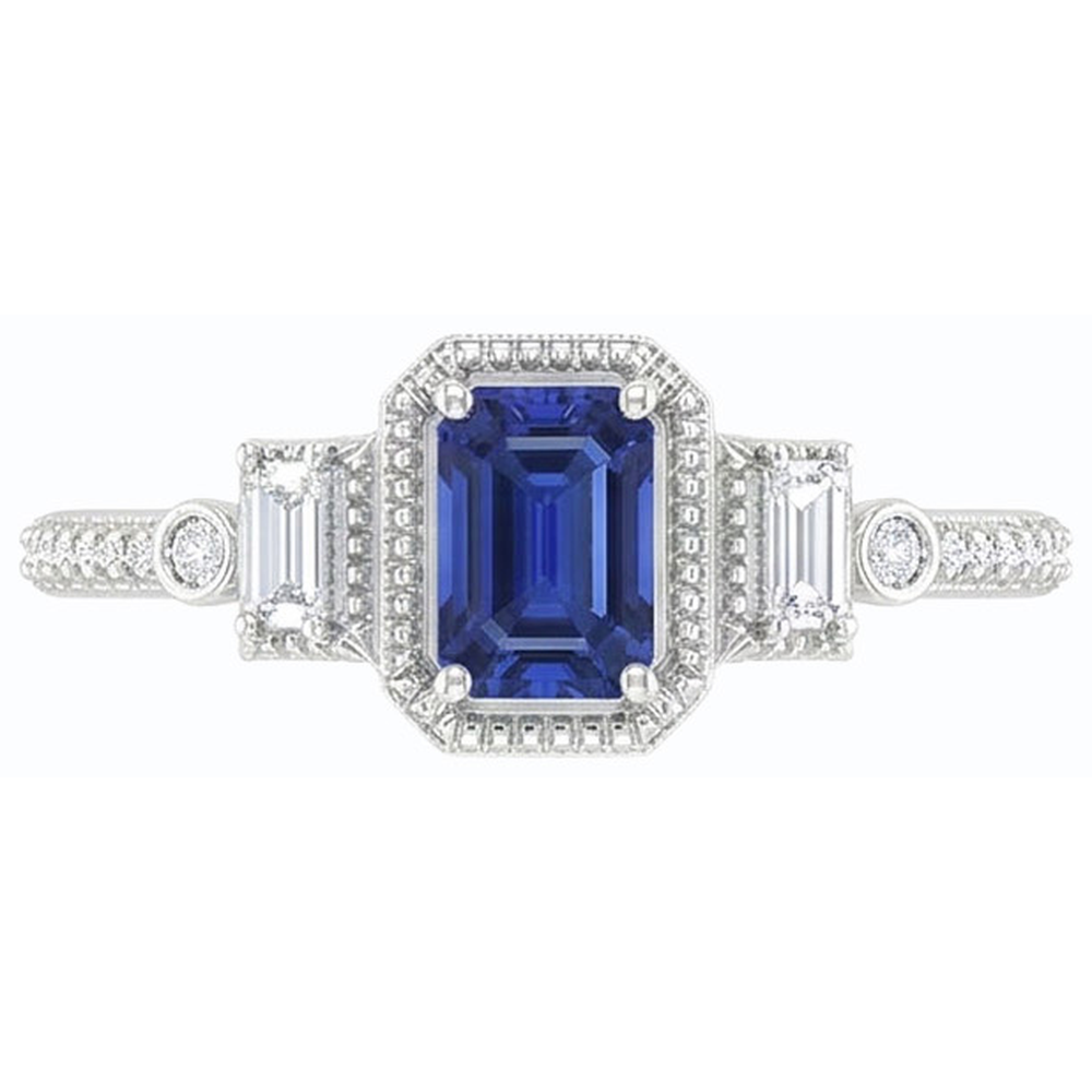 natural emerald sapphire 2.50ct ring side angle