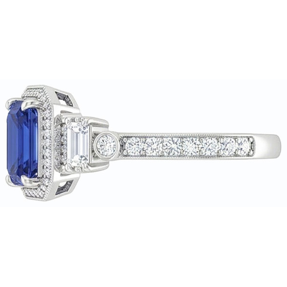natural emerald sapphire 2.50ct ring top view