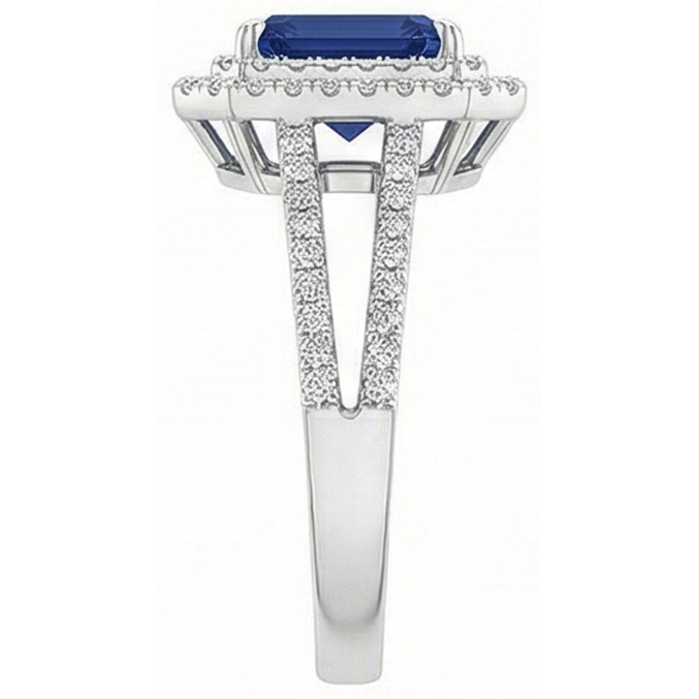 natural round sapphire 3ct ring top view