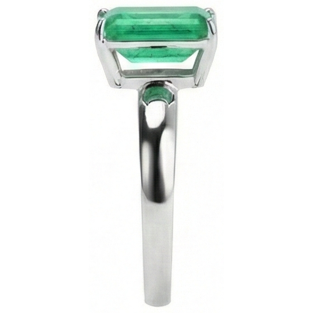 Emerald Cut Solitaire 10 Carat Green Emerald Wedding Ring White 14K