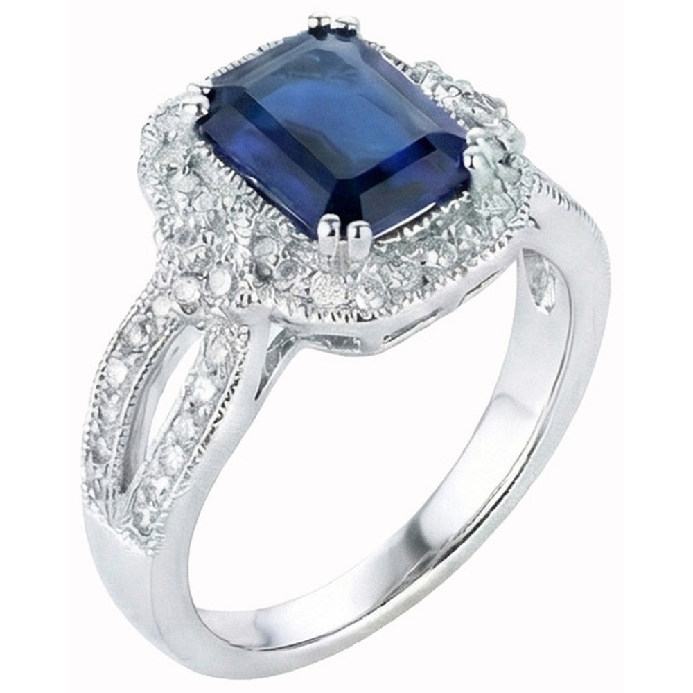 natural emerald sapphire 3.5ct ring close up detail