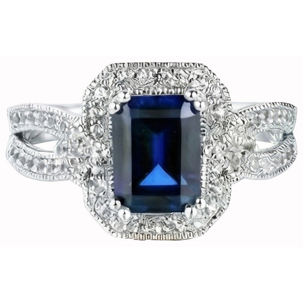 natural emerald sapphire 3.5ct ring side angle