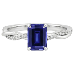 Natural Sapphire Ring 1.50ct - White Gold 14K