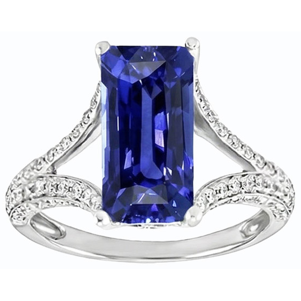 natural emerald sapphire 4.50ct ring side angle