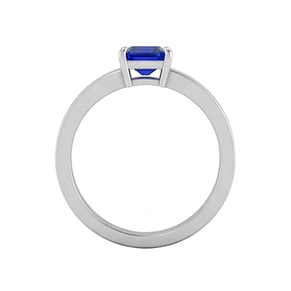 Emerald Gemstone Mens Ring 1.50 Carats Ceylon Sapphire Prong Set