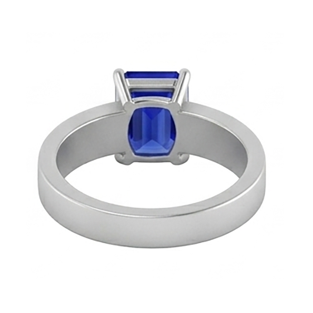 Emerald Gemstone Mens Ring 1.50 Carats Ceylon Sapphire Prong Set