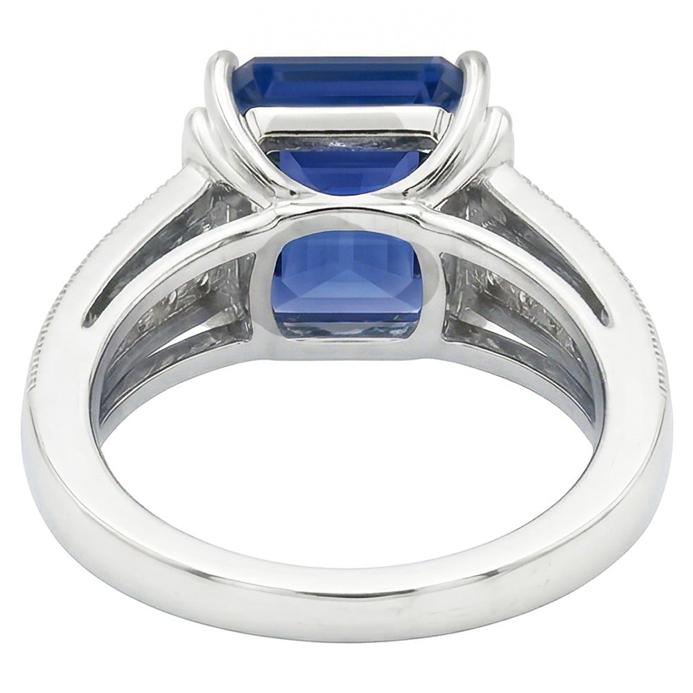 natural emerald sapphire 3.50ct ring close up detail