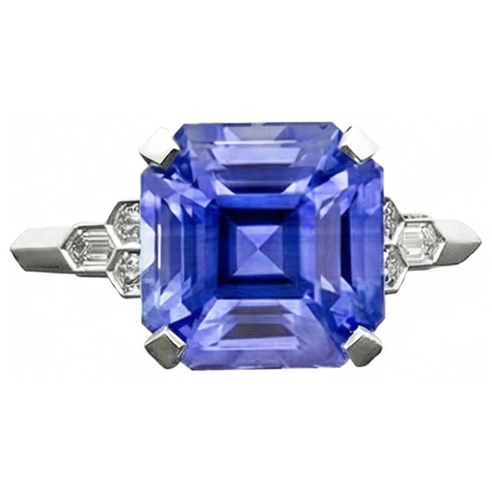 natural emerald sapphire 6.50ct ring side angle