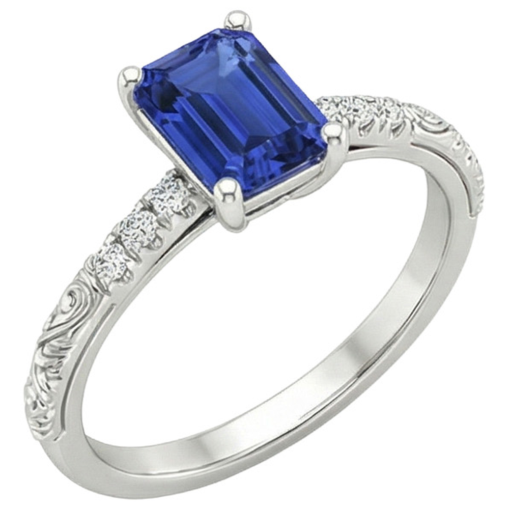 natural emerald sapphire 3.50ct ring side angle
