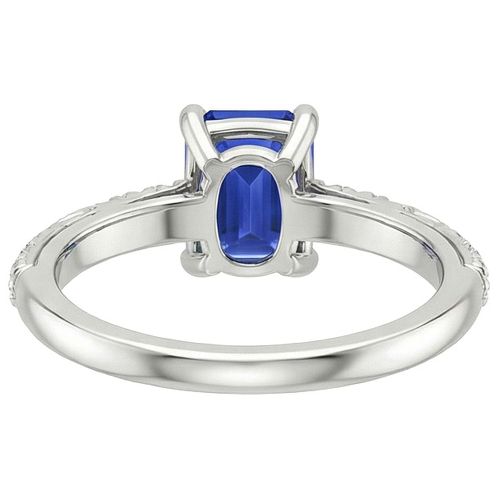natural emerald sapphire 3.50ct ring top view