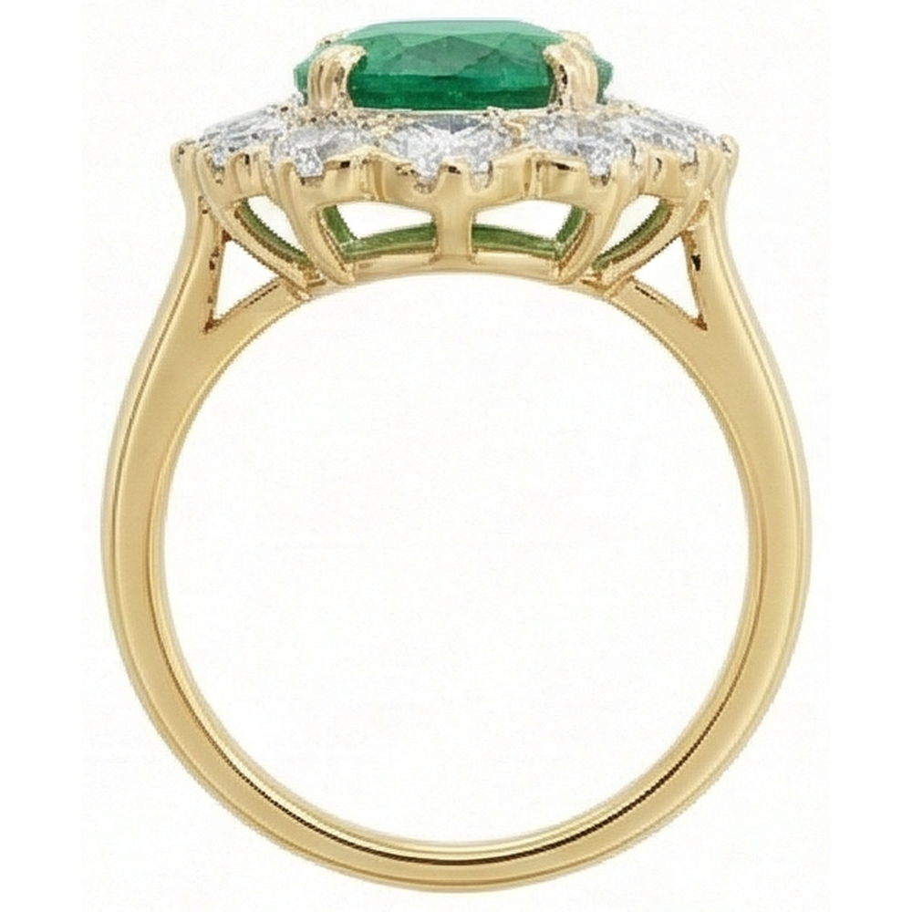 Emerald Halo Cocktail Engagement Ring