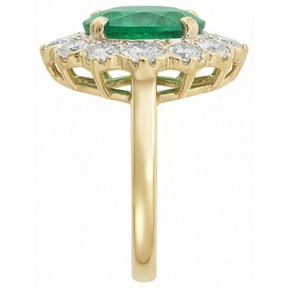 Emerald Halo Cocktail Engagement Ring