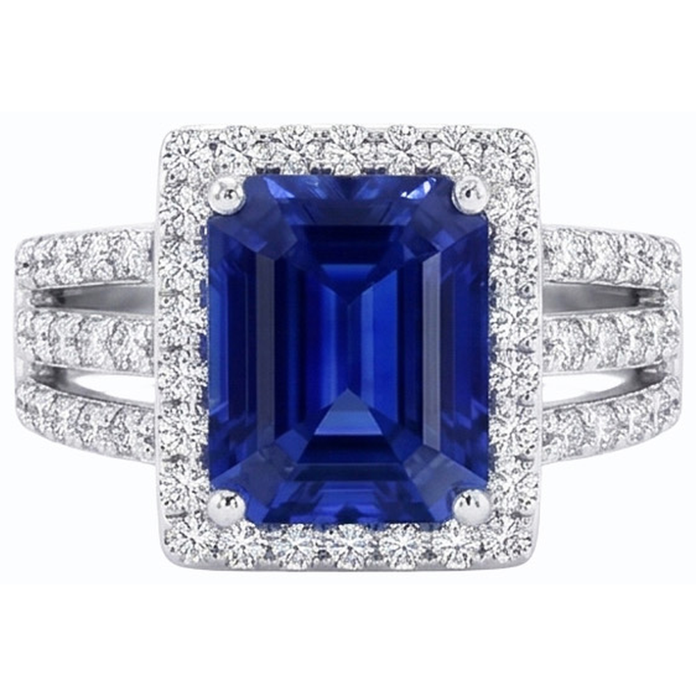natural emerald sapphire 5.50ct ring side angle