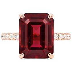 Emerald Ruby Gem-Stone Natural Earth Mined Diamond ( Not Lab Grown ) Wedding Ring 11.25 Carats Rose Gold 14K