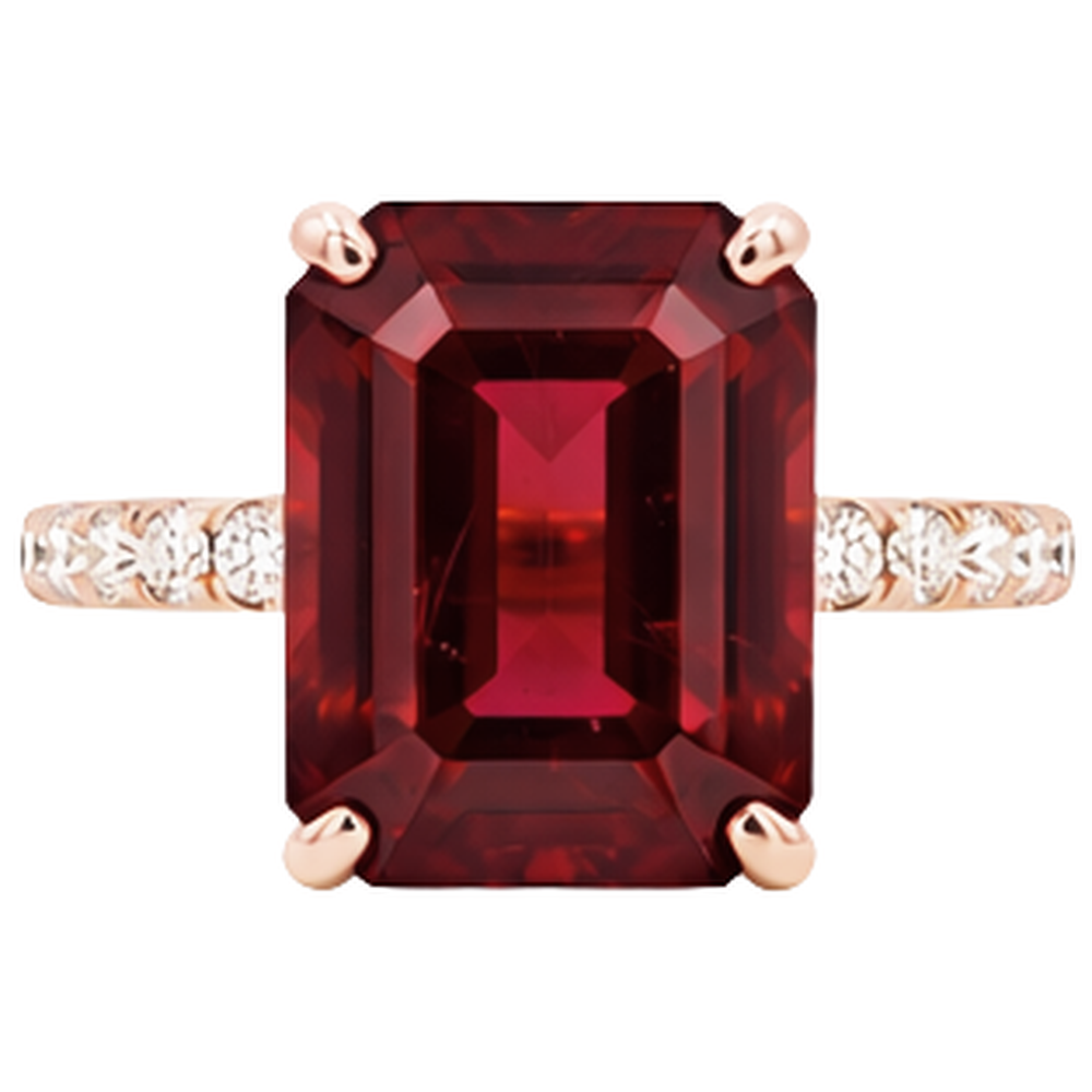 Emerald Ruby Gem-Stone Natural Earth Mined Diamond ( Not Lab Grown ) Wedding Ring 11.25 Carats Rose Gold 14K