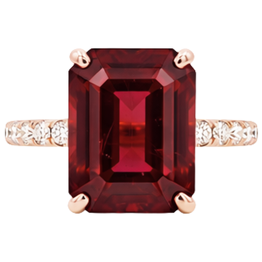 Emerald Ruby Gem-Stone Natural Earth Mined Diamond ( Not Lab Grown ) Wedding Ring 11.25 Carats Rose Gold 14K