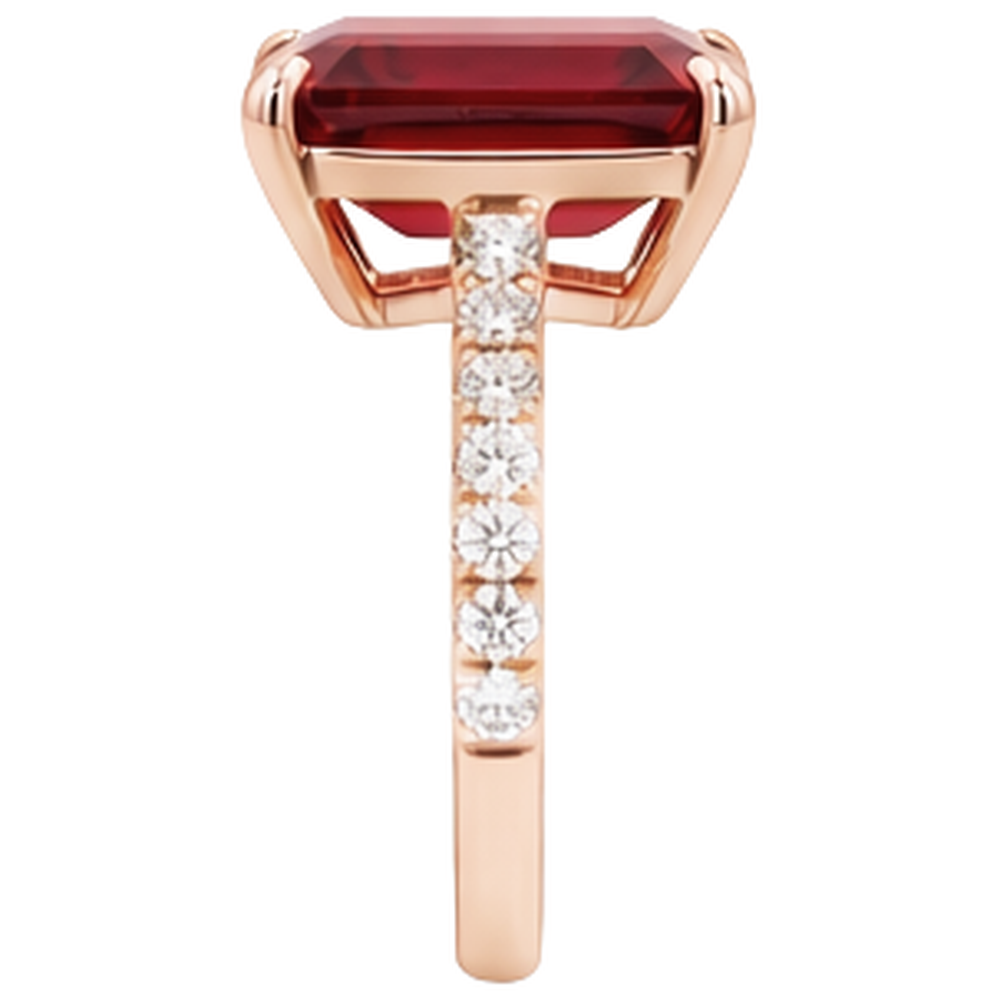 Emerald Ruby Gem-Stone Natural Earth Mined Diamond ( Not Lab Grown ) Wedding Ring 11.25 Carats Rose Gold 14K
