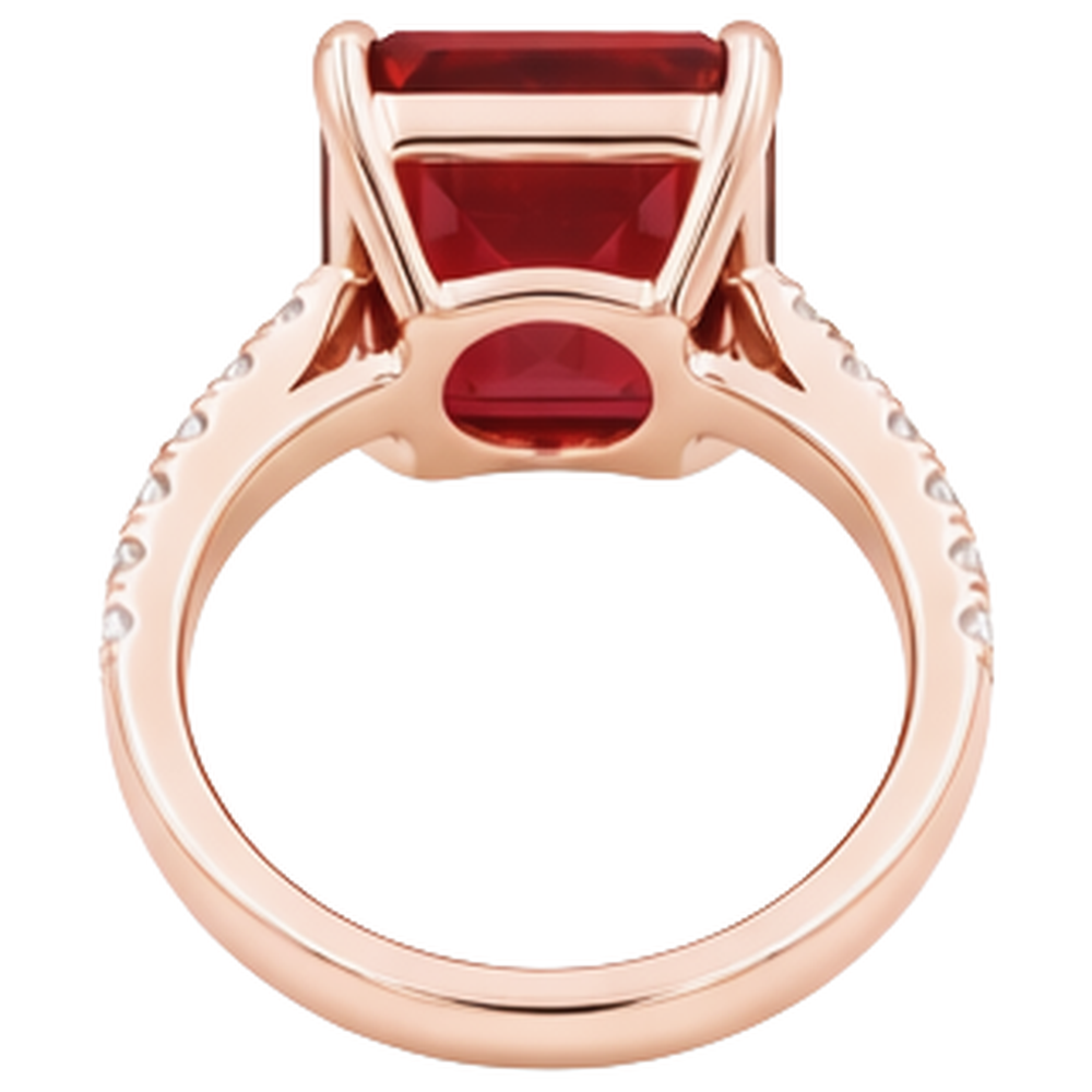 Emerald Ruby Gem-Stone Natural Earth Mined Diamond ( Not Lab Grown ) Wedding Ring 11.25 Carats Rose Gold 14K