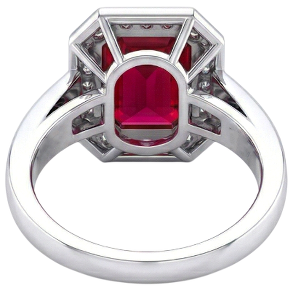 Emerald Ruby Natural Earth Mined Diamond ( Not Lab Grown ) Ring 11 Carats White Gold 14K Prong Set Jewelry