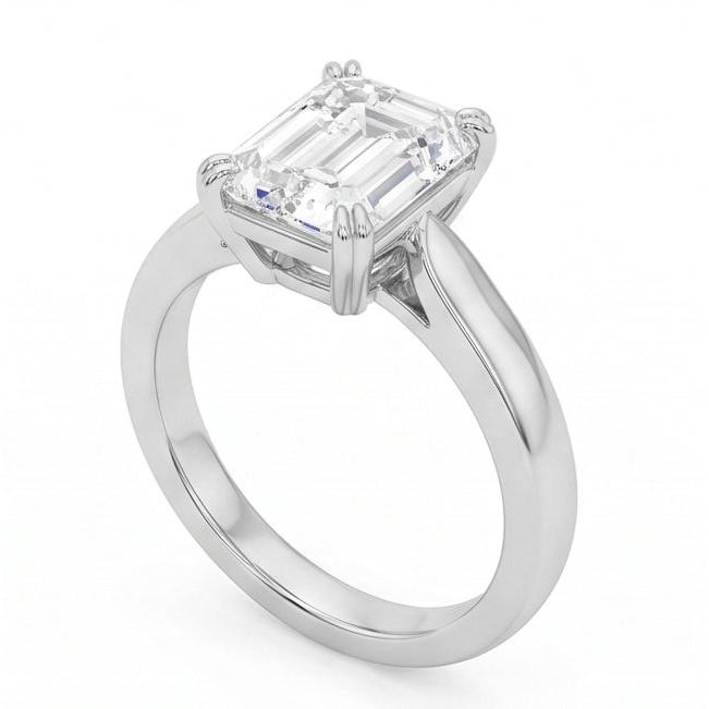 Emerald Shape Genuine Natural Earth Mined Diamond ( Not Lab Grown ) Solitaire Ring