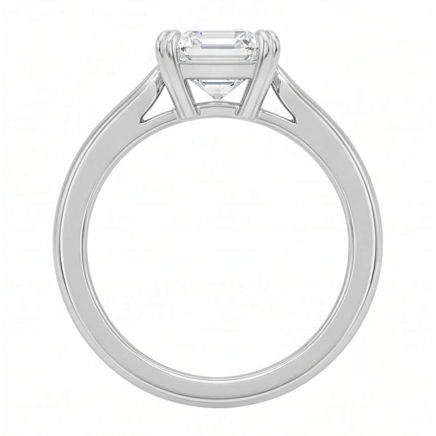 Emerald Shape Genuine Natural Earth Mined Diamond ( Not Lab Grown ) Solitaire Ring