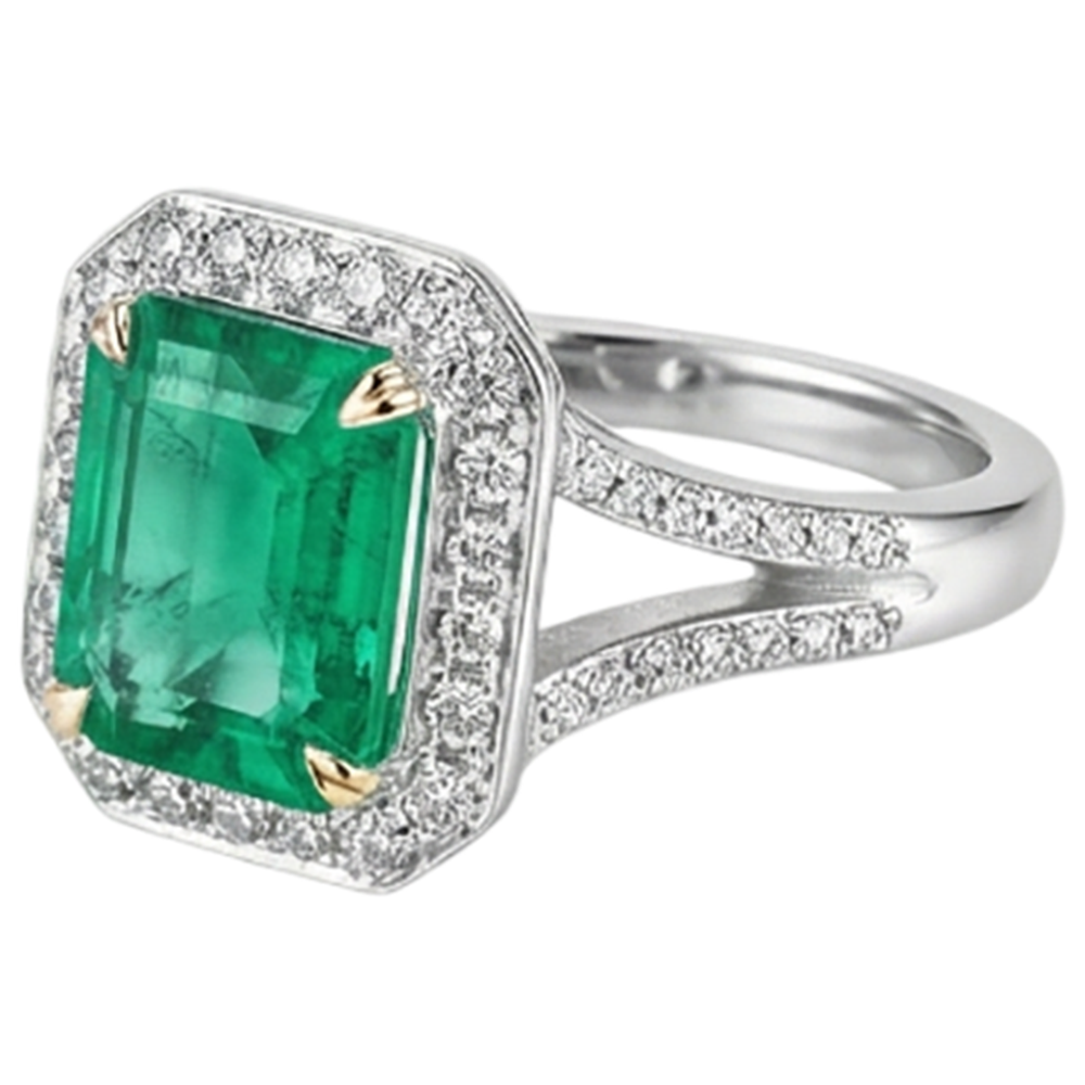 Sparkling Gemstone Ring 2 ct – top view