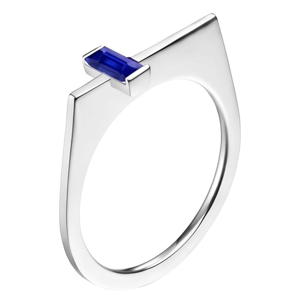 Emerald Solitaire Fancy Ring Ceylon Sapphire Bar Set Gold 14K