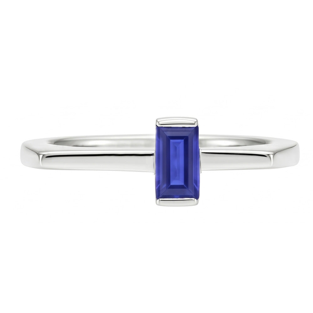 Emerald Solitaire Fancy Ring Ceylon Sapphire Bar Set Gold 14K