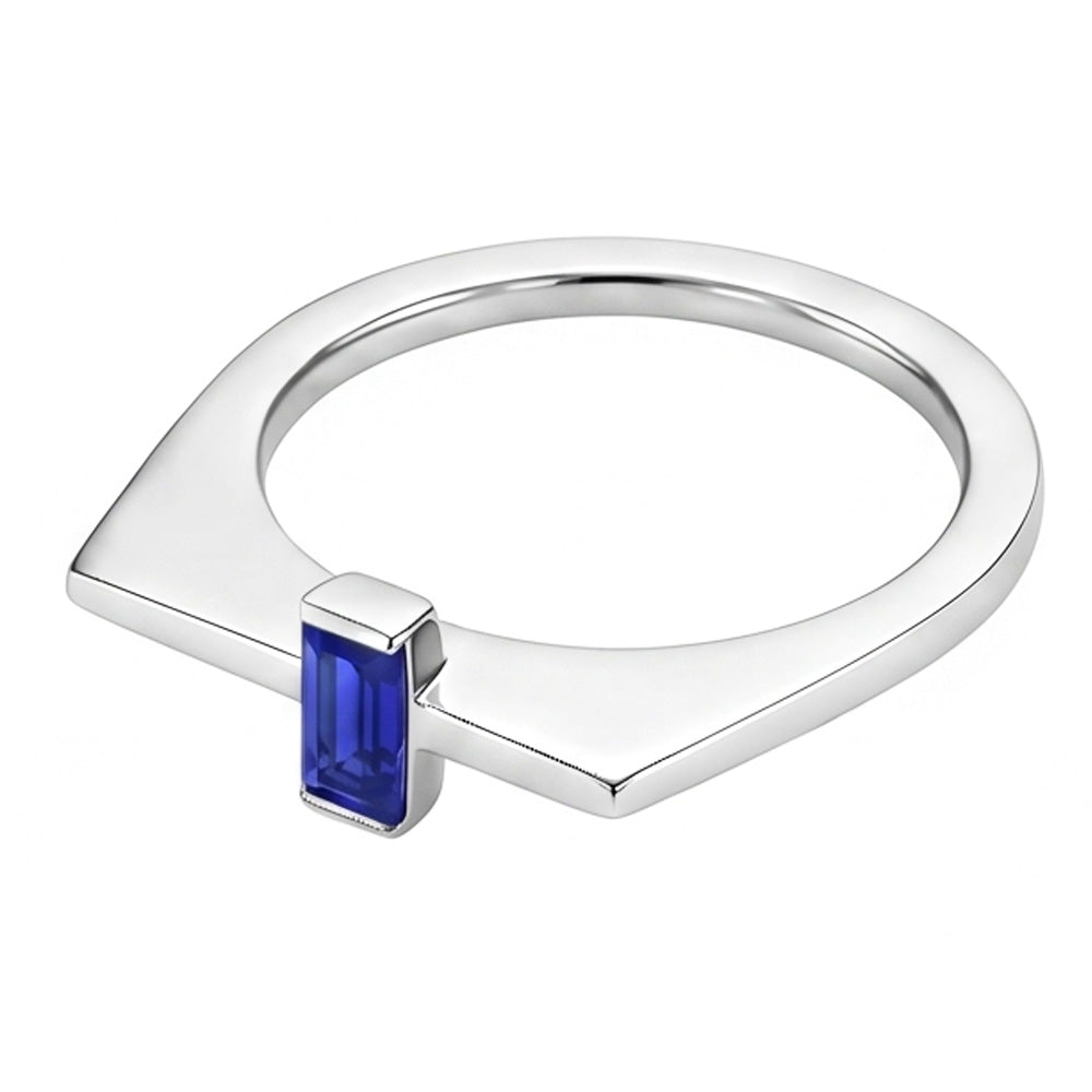 Emerald Solitaire Fancy Ring Ceylon Sapphire Bar Set Gold 14K