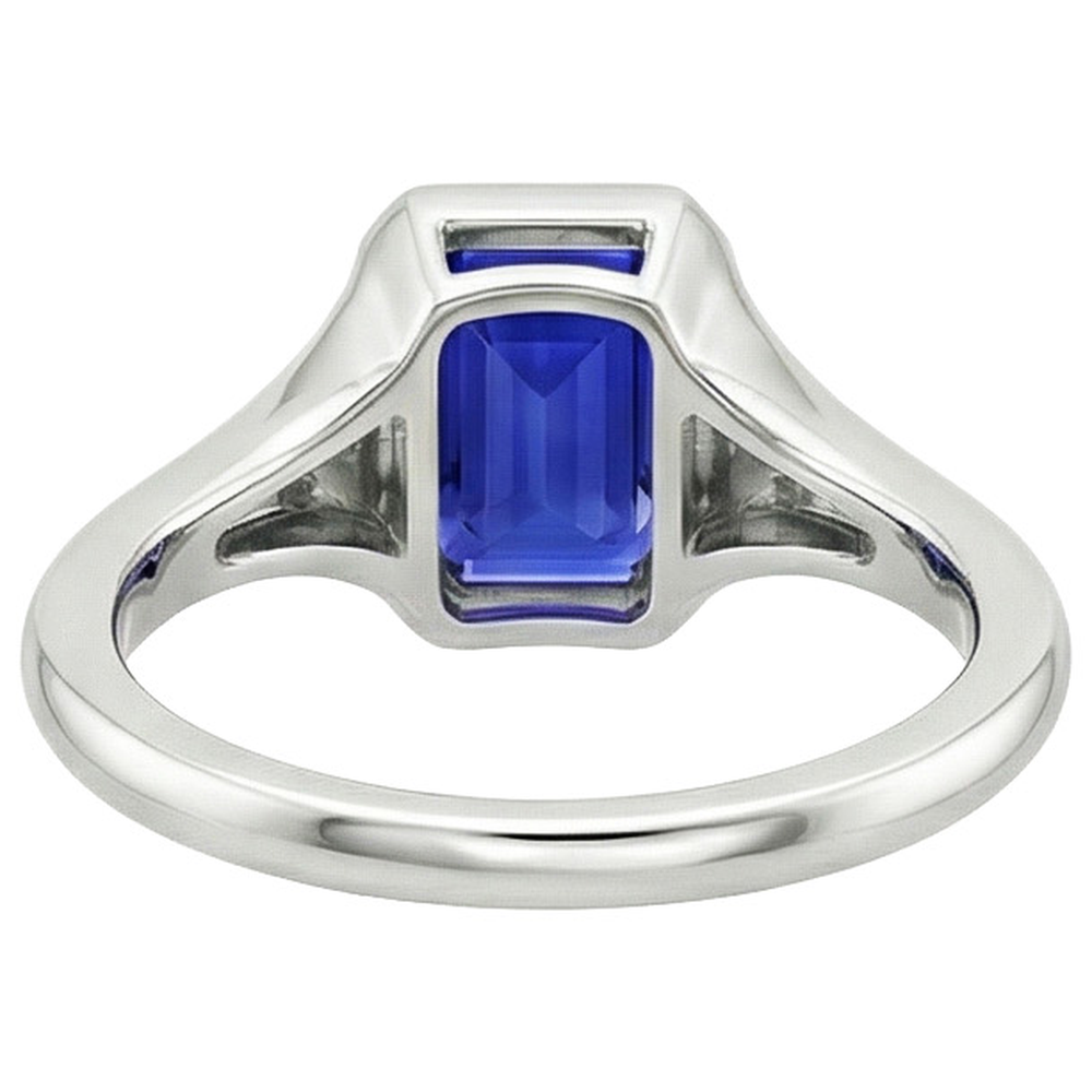 Emerald Solitaire Ring Sri Lankan Sapphire 3 Carats