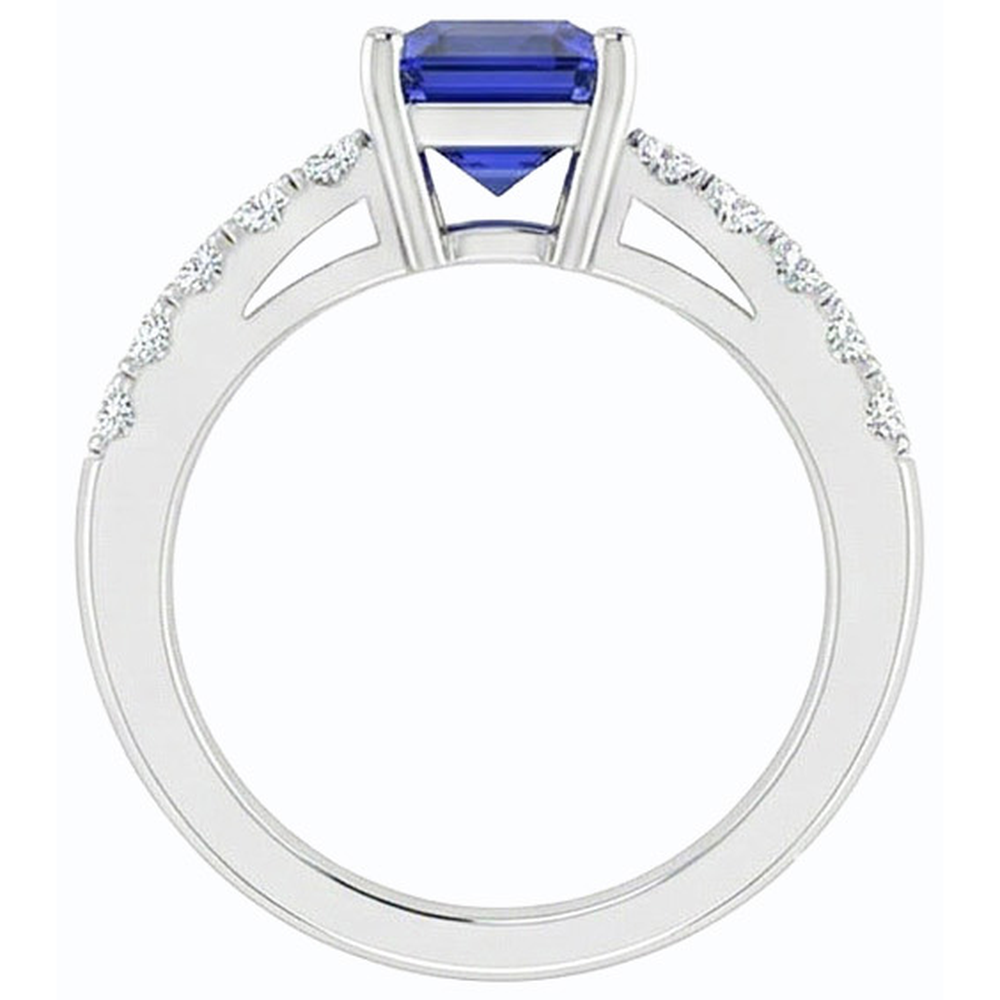 natural emerald sapphire 3.50ct ring profile view
