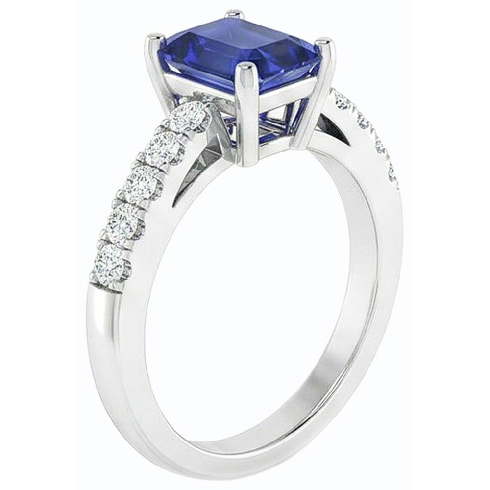 natural emerald sapphire 3.50ct ring top view