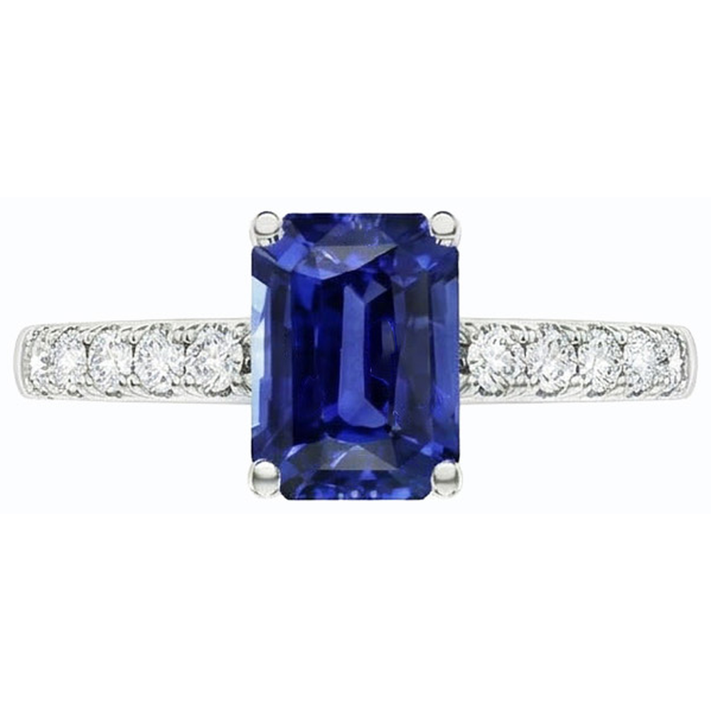 natural emerald sapphire 3.50ct ring close up detail